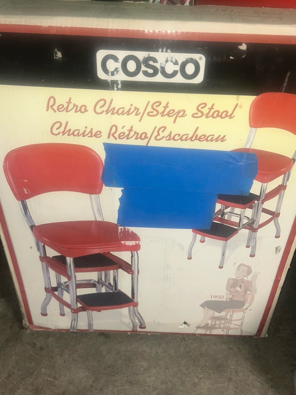 Retro Red Chair Step Stool - Vintage Style